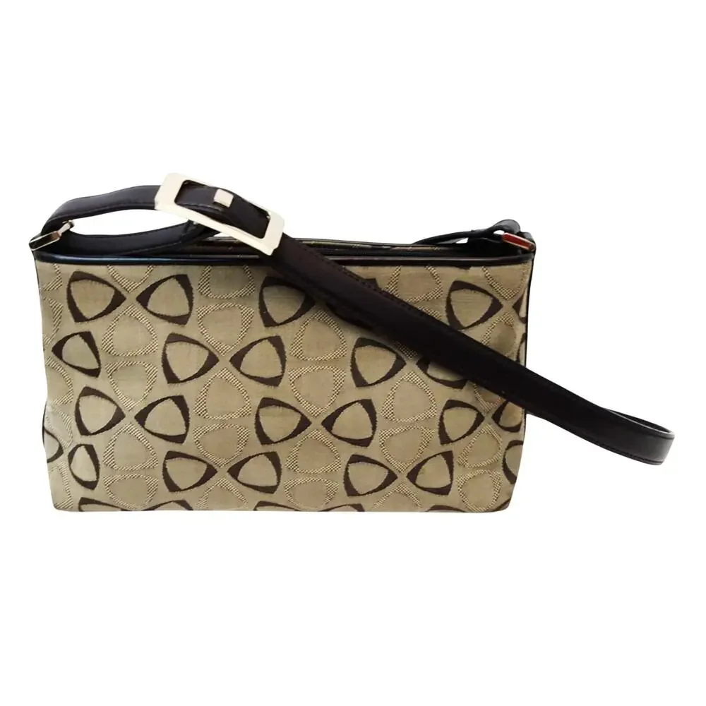 Liz Claiborne Geometric Shoulder Bag – Cotton/Poly Blend, PVC Trim